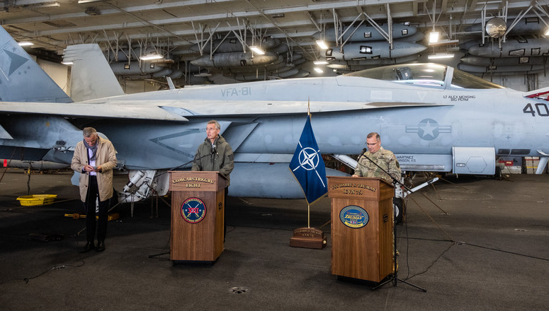NATO Secretary General visits USS Harry S. Truman, en route to Exercise Trident Juncture